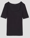 Foundation Short Sleeve Square Neck Tee - Black Image Thumbnmail #3